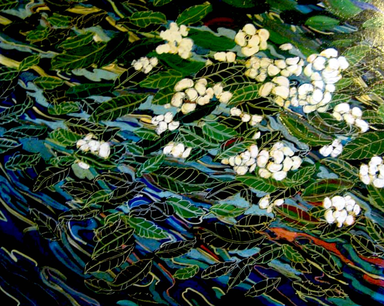 溪流中的花朵，2012 年（混合媒介） 作者 琳达·亚瑟（Linda Arthur）