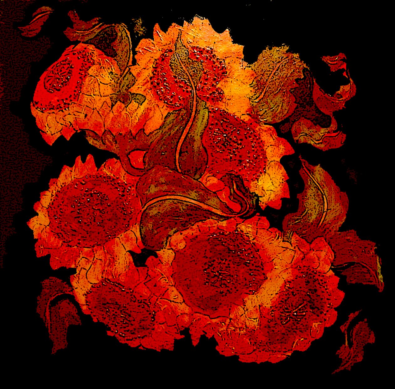 向日葵，2014（混合媒介） 作者 琳达·亚瑟（Linda Arthur）