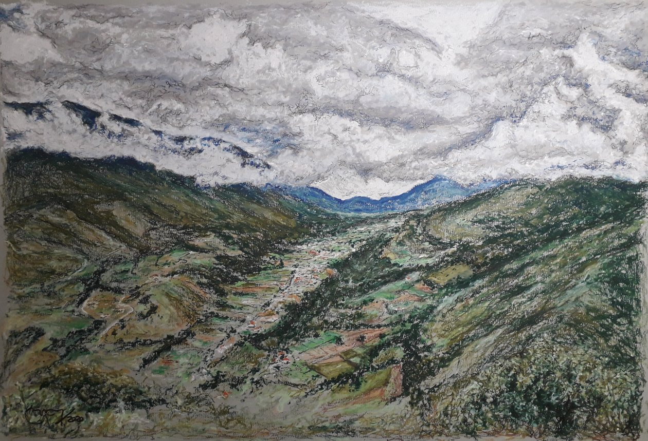 委内瑞拉安第斯山脉 - VENEGARA EDO 村。 立良 作者 miguelmendez_art.ve