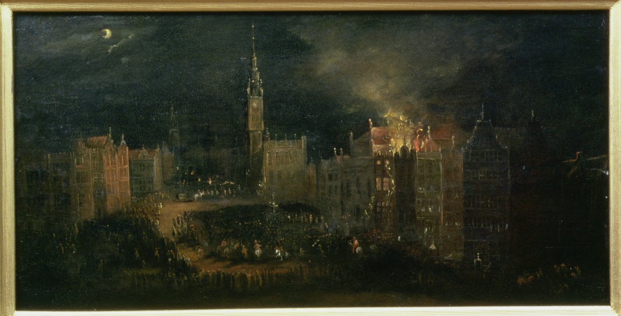 火灾在长市场，c.1650 作者 或Milwitz，Bartolomaus Miltvitz