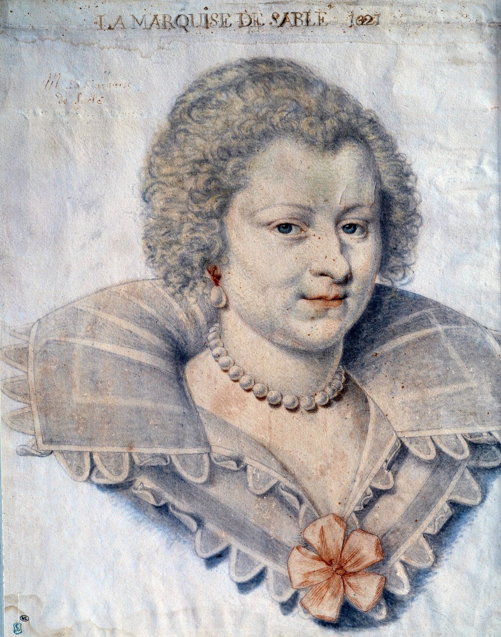 Magdeleine de Souvre, Marquise de Sable (1599-1678)，Gilles de Souvres, Marquis de Courtenaux 的女儿的肖像 ”Daniel Dumonstier 或 Dumoustier (1574-1646) 的画作，17 世纪巴黎，卢浮宫博物馆 作者 或Dumoustier Daniel Dumonstier