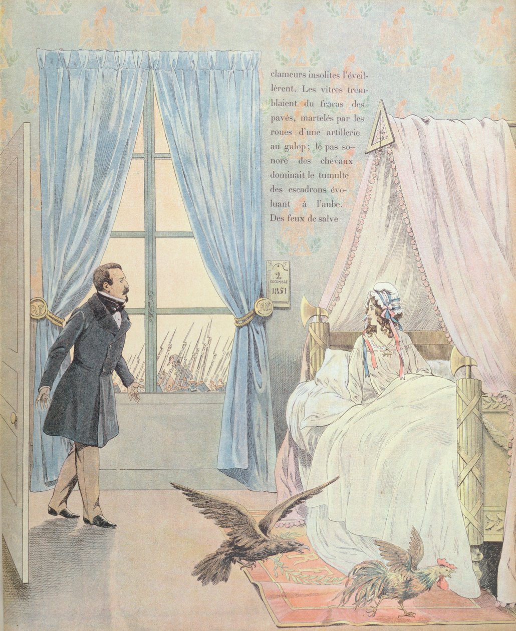 拿破仑三世和法国在1851年12月2日的政变期间，1900年巴黎Georges Montorgueil出版的“三色法国” 作者 雅克·玛丽·加斯顿·昂布雷·布雷维尔（工作）