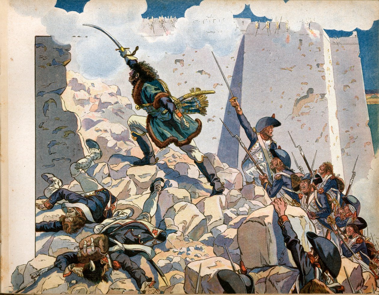 埃及战役（远征）：约阿希姆·穆拉特（Joachim Murat，1767-1815 年）围攻埃及阿克里的圣约翰。 Jacques Marie Gaston Onfray de Breville dit Job (1858-1931) 的雕刻 作者 Onfray de Breville Jacques Job的化名