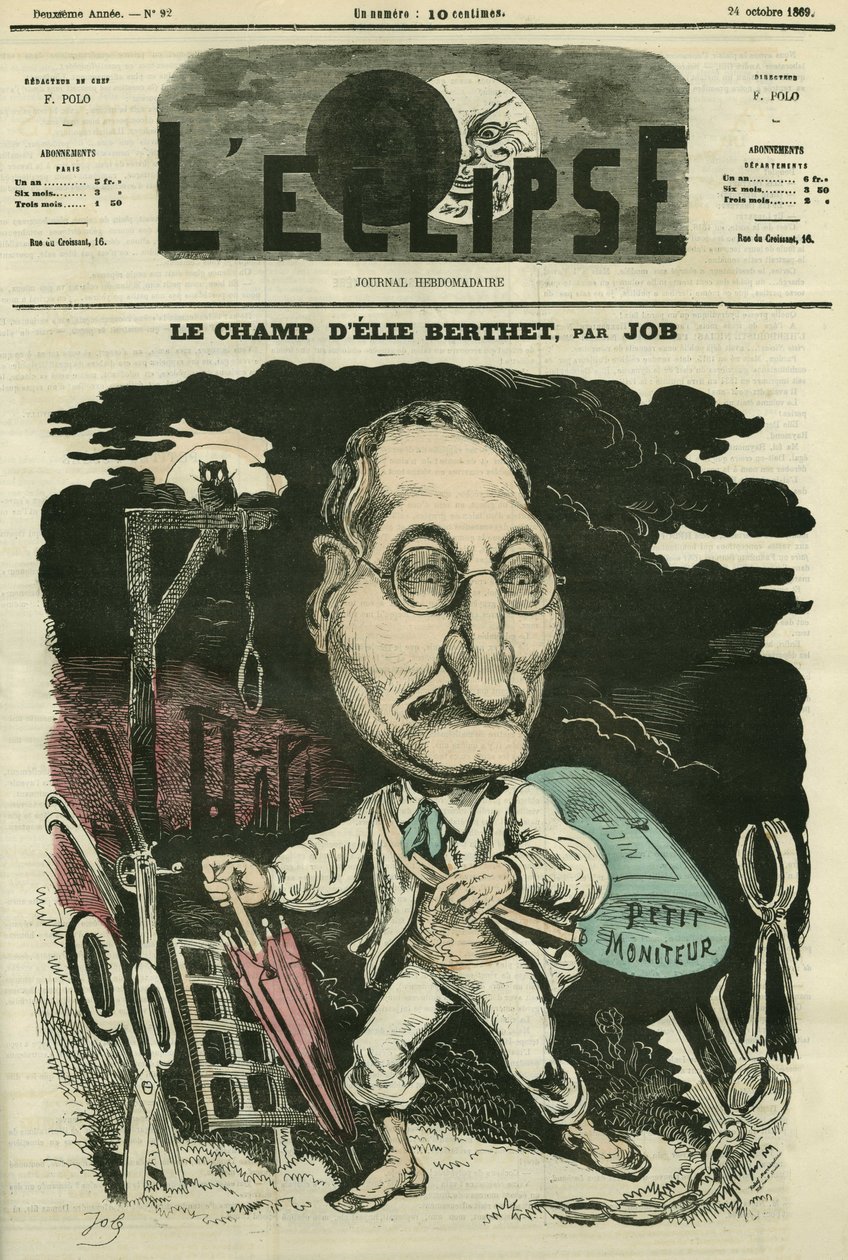 Elie Berthet，法国文人。 10 月 24 日由 Job 撰写的“L