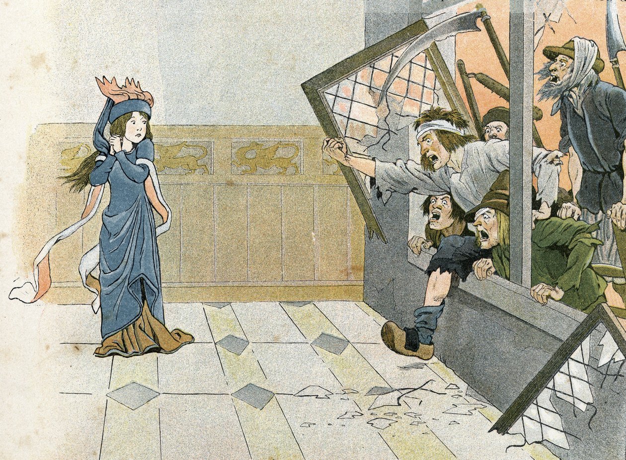 百年战争--法国的大雅克力（1358年），他的故事由G.Montorgueil讲述，图片由Job 1896年（雕刻）。 作者 Onfray de Breville Jacques Job的化名