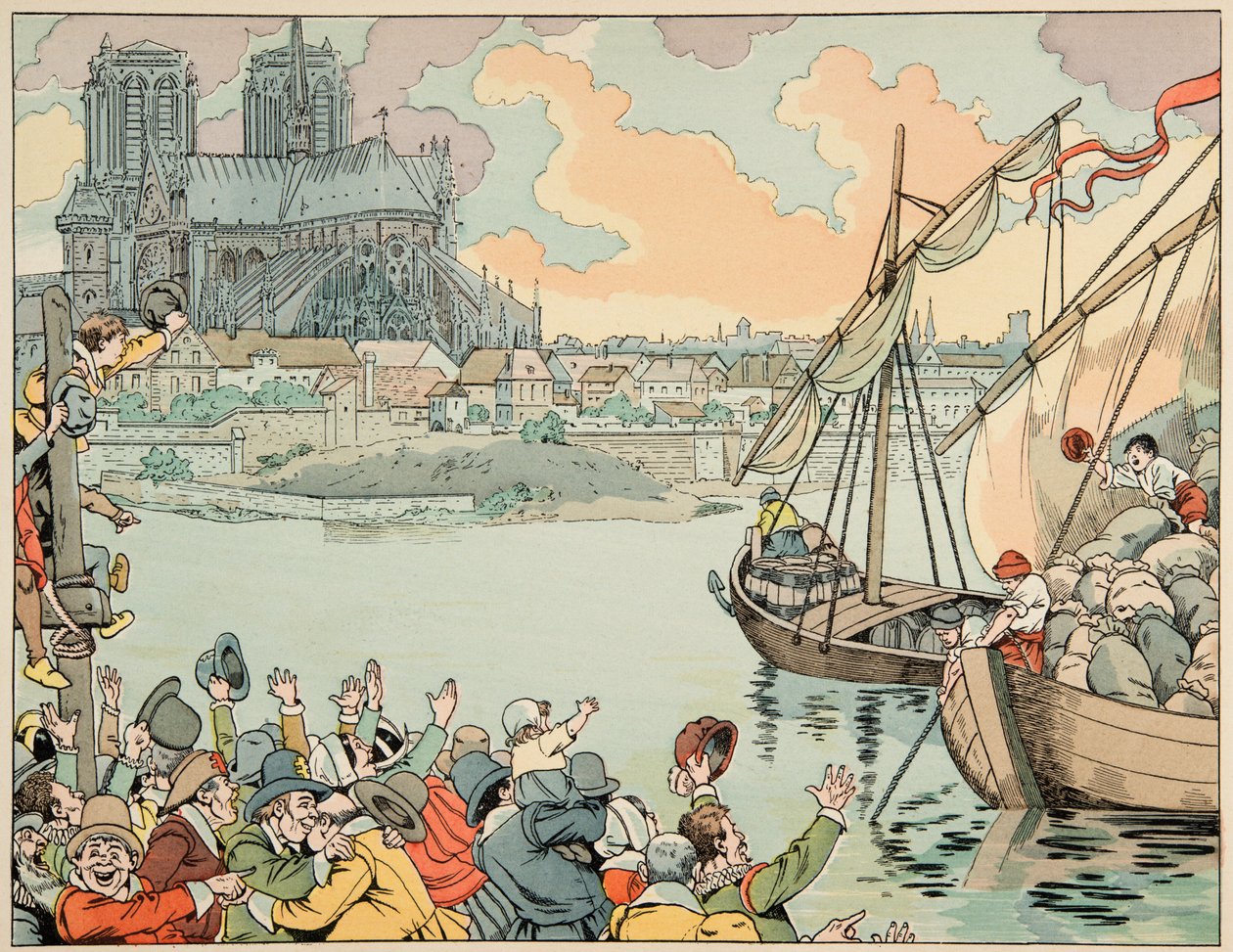 来自“Le bon roy Henri”一书的插图，由 Jacques Marie Gaston Onfray de Breville dit JOB (1858-1931) 插图：Paris refuitaille - 私人收藏 作者 Onfray de Breville Jacques Job的化名