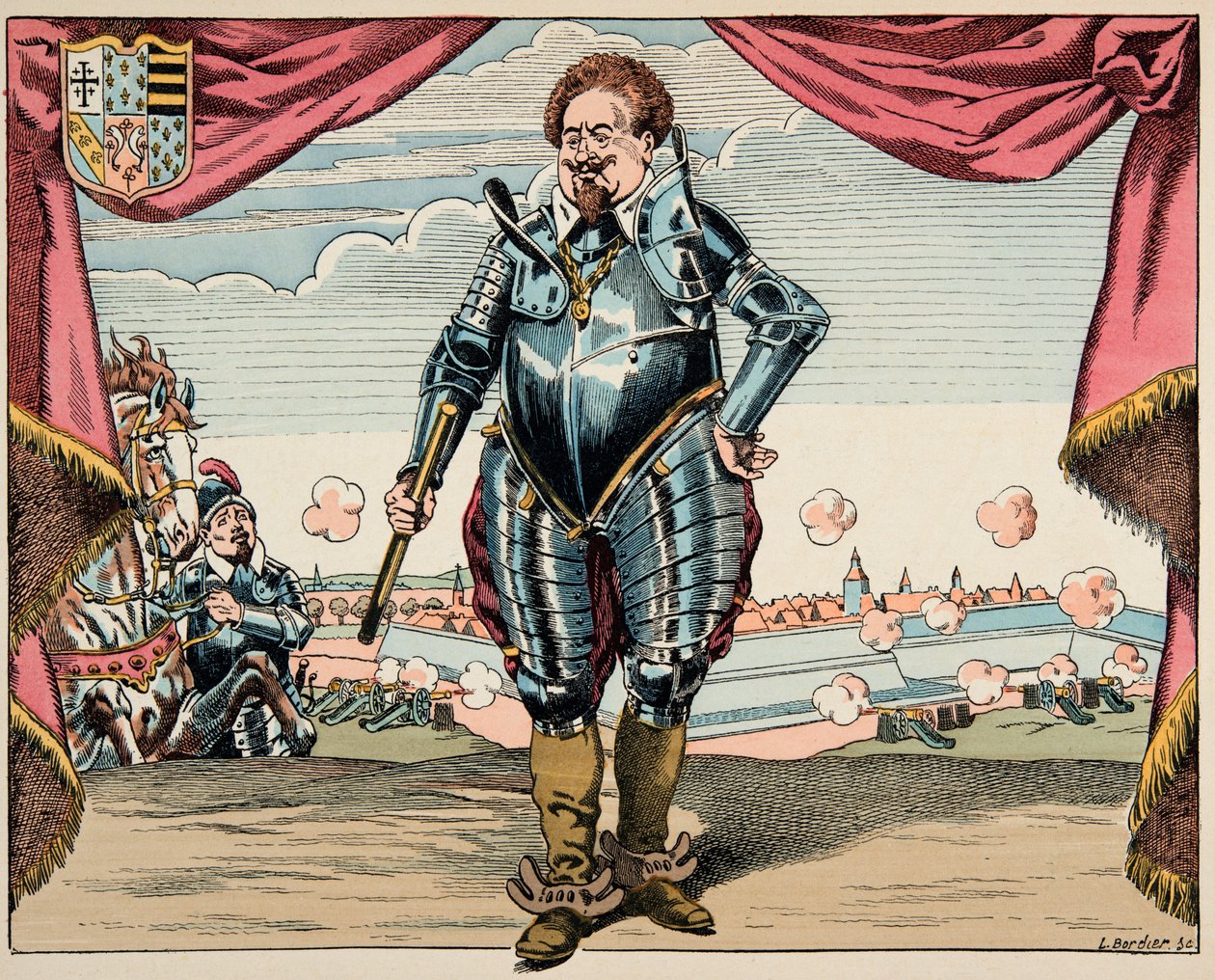 插图取自“Le bon roy Henri”一书，由 Jacques Marie Gaston Onfray de Breville dit JOB (1858-1931) 插图：Charles de Lorraine (1554-1611) 肖像，马耶讷公爵，联盟军事领袖，敌人 亨利四世 - 私人收藏 作者 Onfray de Breville Jacques Job的化名