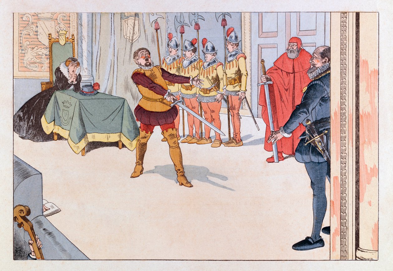 Jacques Marie Gaston Onfray de Breville dit JOB (1858 - 1931)； 《法兰西重剑》一书中的插图：19 世纪的戏剧作品； 科尔，部分 作者 Onfray de Breville Jacques Job的化名