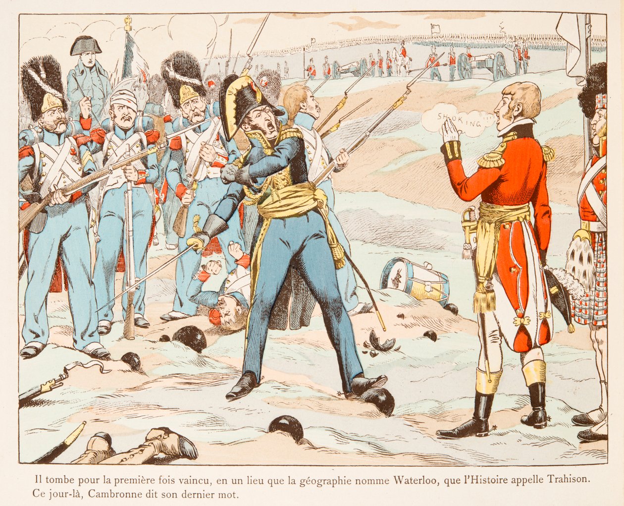 Jacques Marie Gaston Onfroy de Breville dit JOB (1858-1931) - 反对英国人的滑铁卢康布罗讷要求他在 1815 年离开，私人收藏 作者 Onfray de Breville Jacques Job的化名