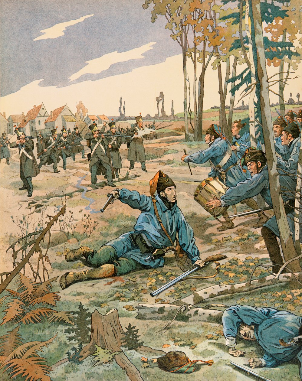 Jacques Marie Gaston Onfroy de Breville dit JOB (1858-1931) - 比利时历史：Berchem Lez Antwerp 之战，Frederic de Merode (1792 - 1830) 在 10 月 24 日与荷兰军队作战时受了致命伤 作者 Onfray de Breville Jacques Job的化名