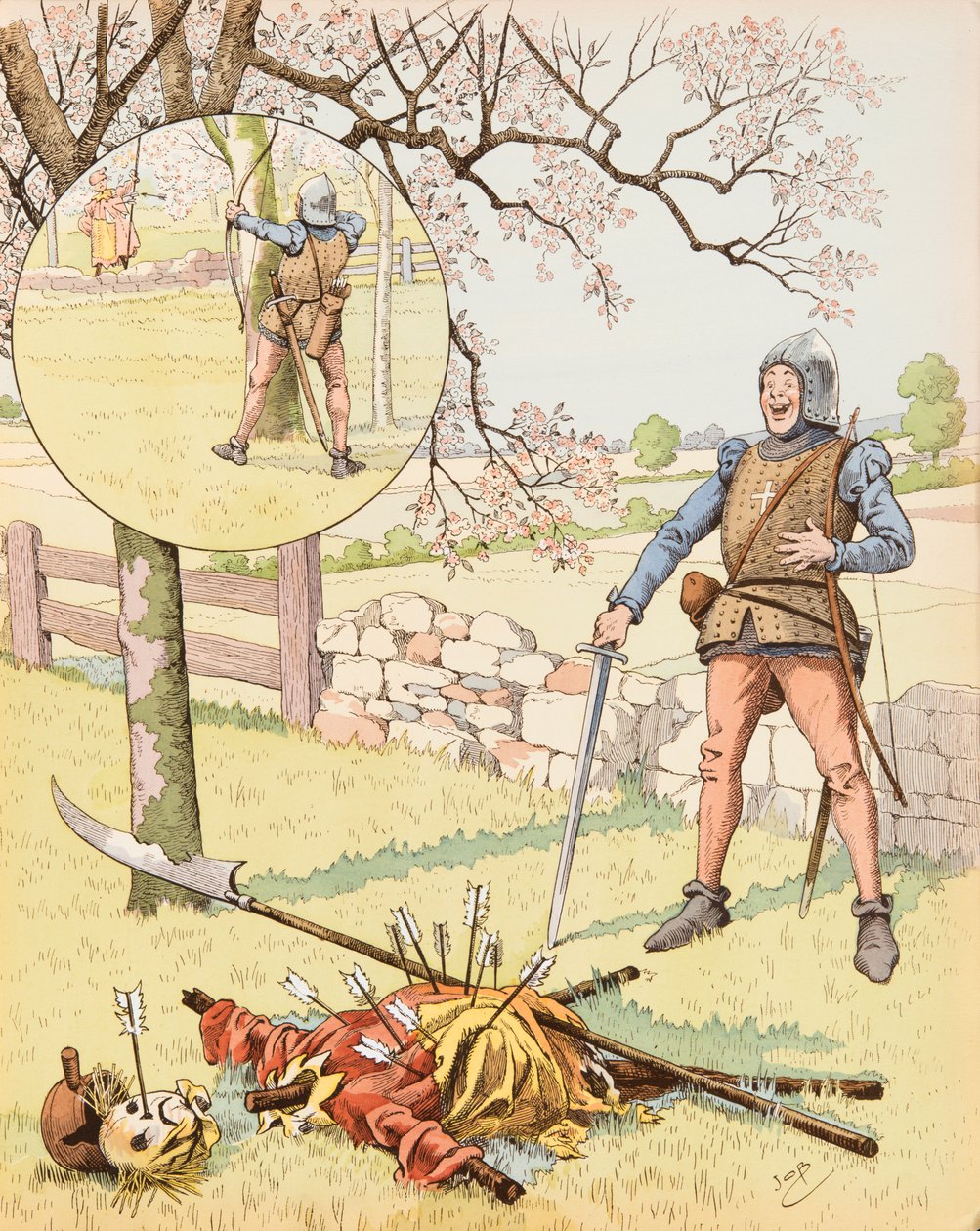 Jacques Marie Gaston Onfroy de Breville dit JOB (1858-1931) - Le Franc Archer de Bagnolet（15 世纪的漫画作品，描绘了一名范法隆士兵），私人收藏 作者 Onfray de Breville Jacques Job的化名