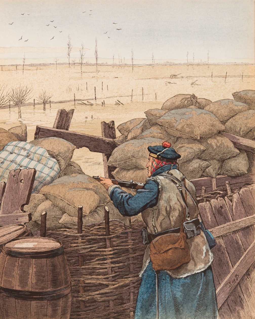 Jacques Marie Gaston Onfroy de Breville dit JOB (1858-1931) - Le fusilier marin（第一次世界大战期间战壕中的海军步枪），私人收藏 作者 Onfray de Breville Jacques Job的化名