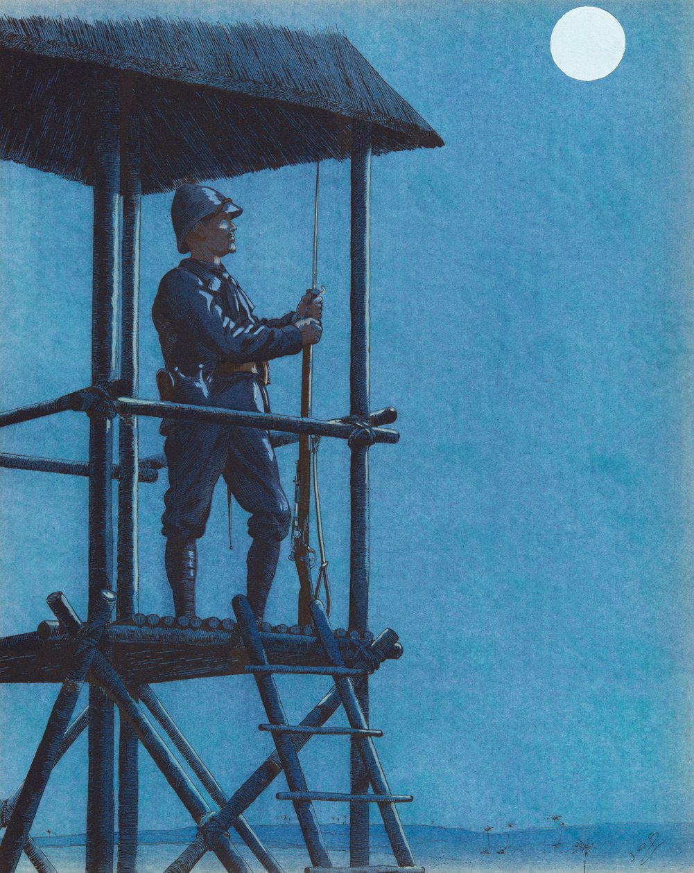 Jacques Marie Gaston Onfroy de Breville dit JOB (1858-1931) - The Porsouin（海军步兵守卫），私人收藏 作者 Onfray de Breville Jacques Job的化名