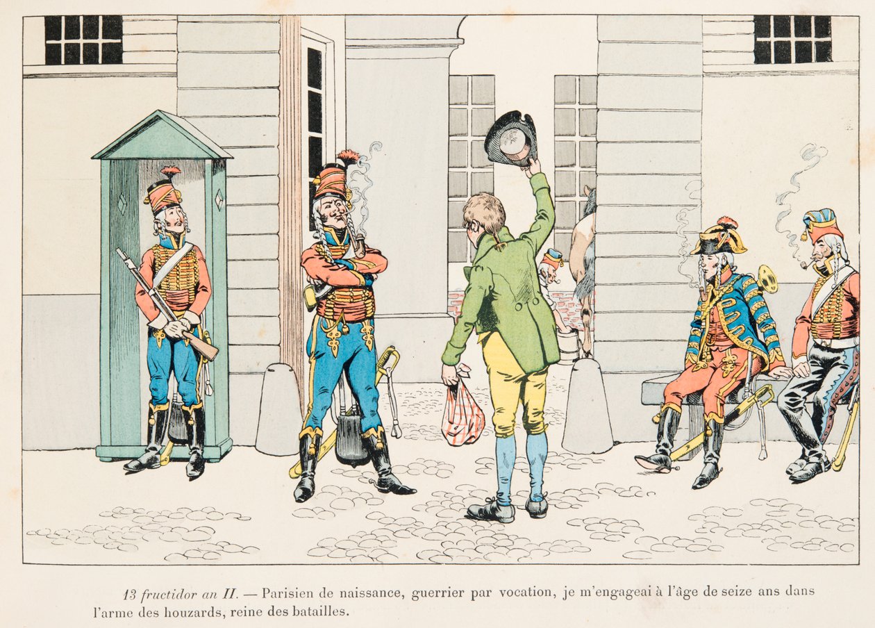 Jacques Marie Gaston Onfroy de Breville dit JOB (1858-1931) - 法国大革命期间参加 Houzards（骠骑兵）的年轻人，私人收藏 作者 Onfray de Breville Jacques Job的化名