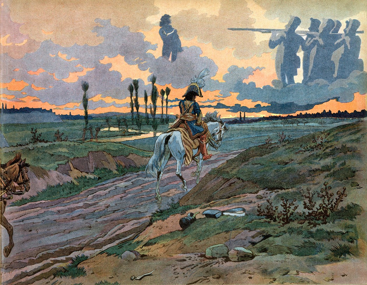 Joachim Murat (1767-1815) 在 1813 年莱比锡战败后返回那不勒斯。 Jacques Marie Gaston Onfray de Breville dit Job (1858-1931) 雕刻 作者 Onfray de Breville Jacques Job的化名
