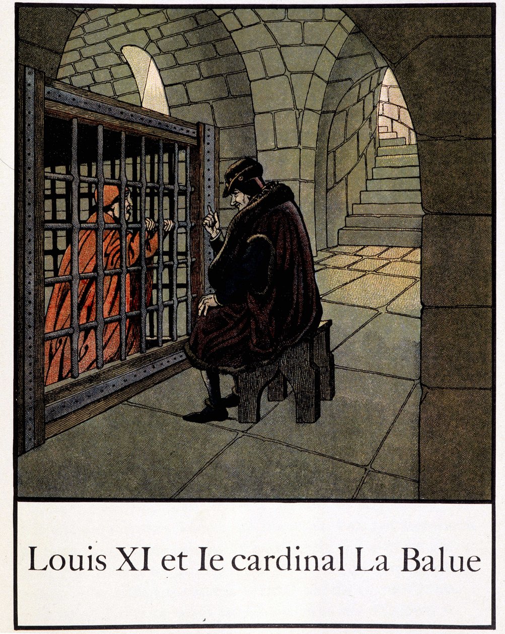 Louis XI and Cardinal La Balue - in “” Petite histoire de France”” by Jacques Bainville, ed. Mane 作者 Onfray de Breville Jacques Job的化名