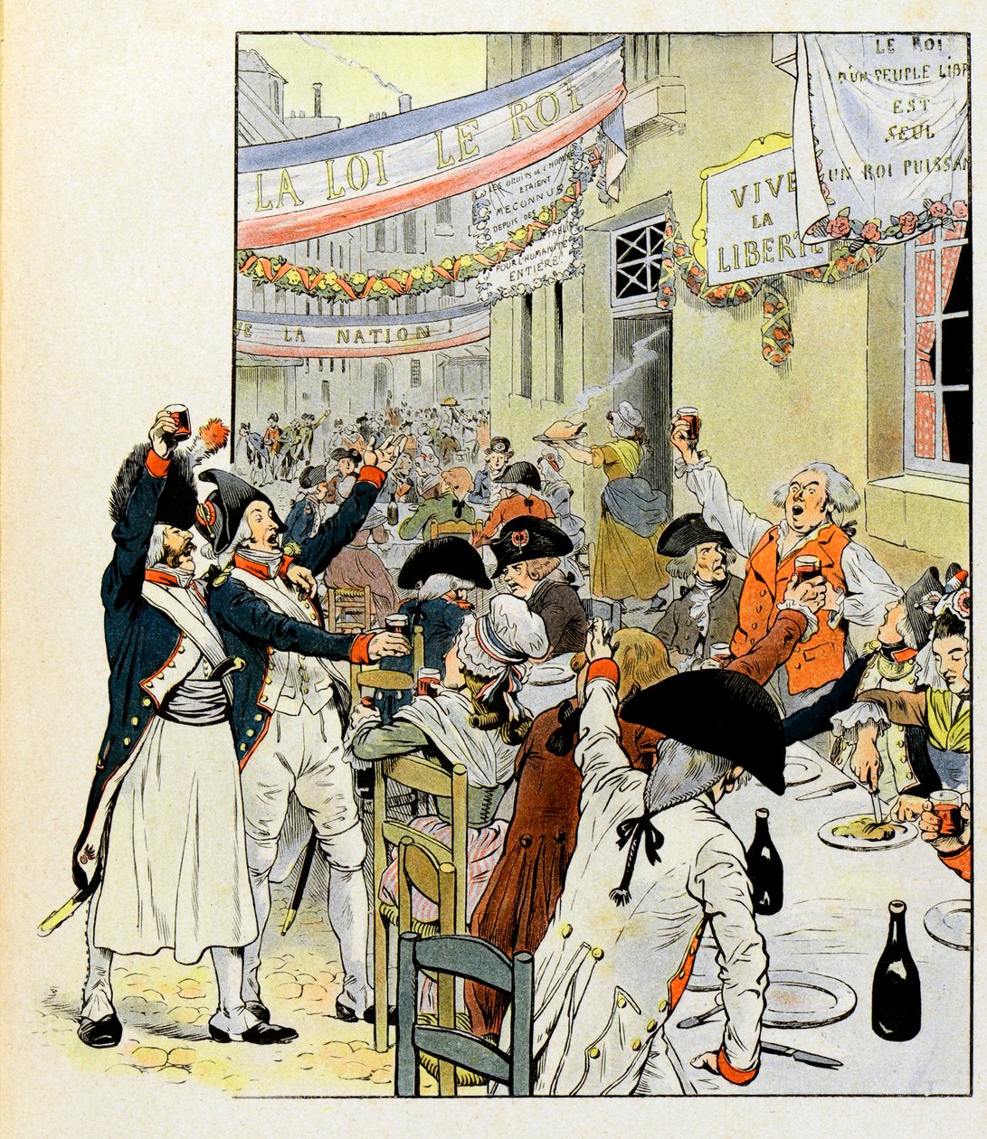 攻占巴士底狱后的革命宴会 - 乔布（Jacques Marie Gaston Onfray 和 Breville）（Jacques-Marie）（1858-1931）为“La Tour d