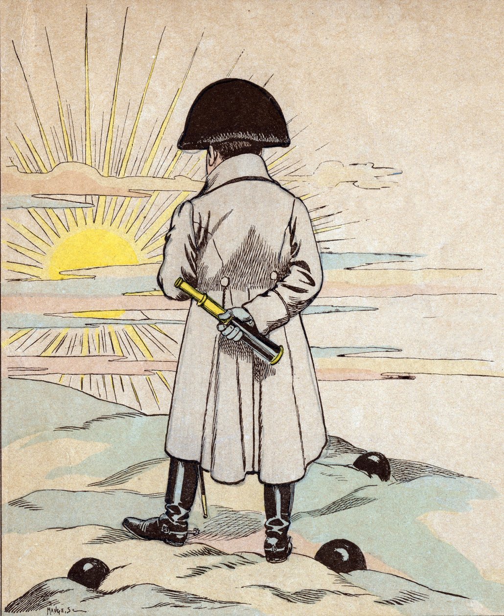 拿破仑-波拿巴肖像--约伯（Jacques Onfroy de Breville）的石版画，出自 "Le Grand Napoleon des Petites Enfants" 1893年。 作者 Onfray de Breville Jacques Job的化名