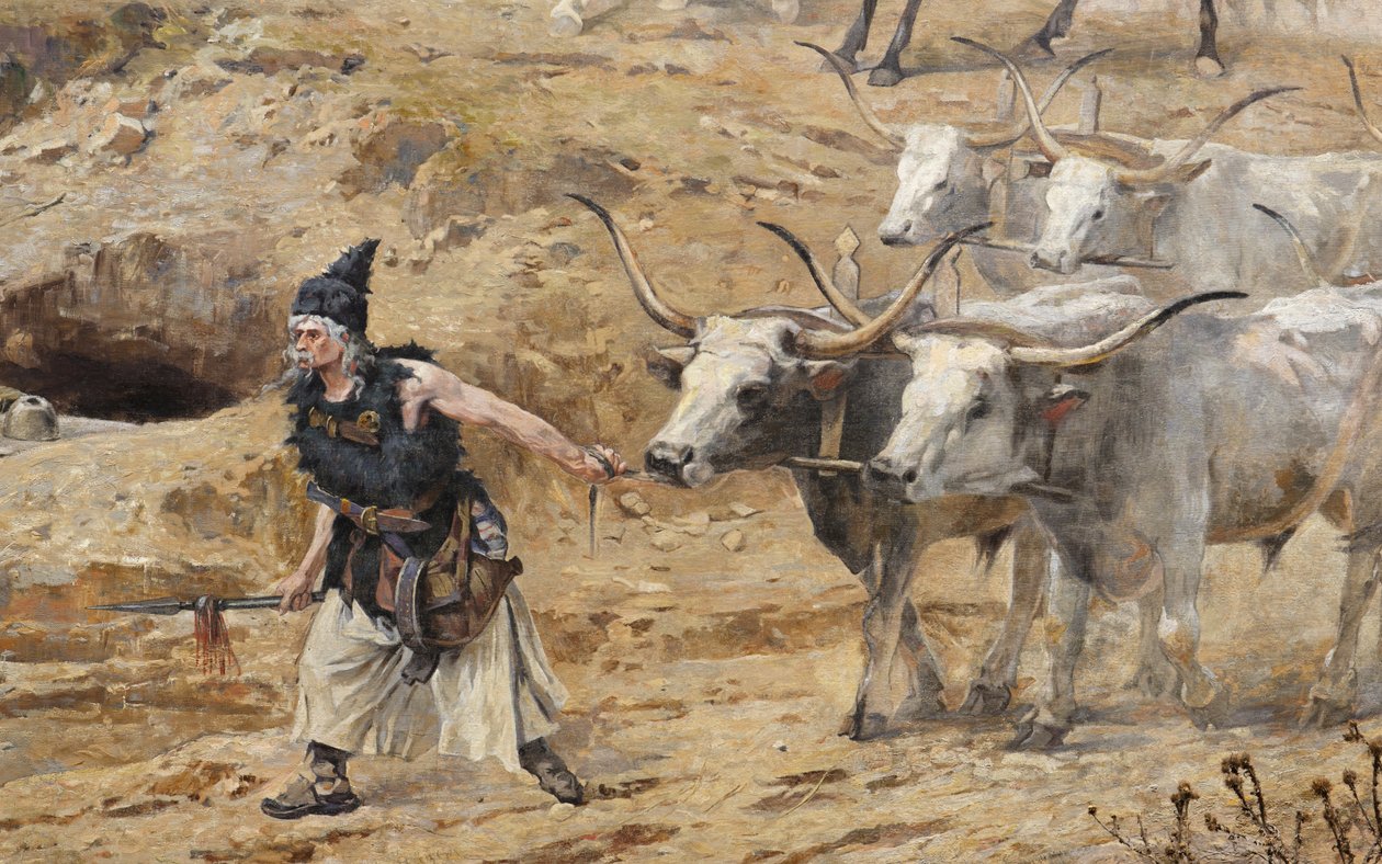 抵达匈牙利人（Feszty Panorama），细节 作者 Arpad Feszty