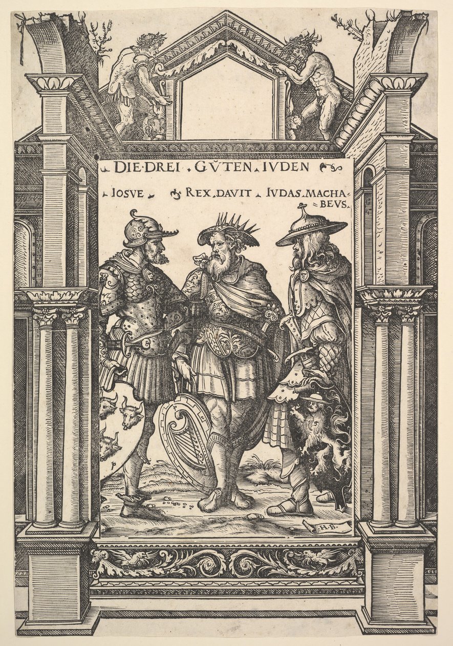三位犹太英雄Die Drei Guten Juden，来自《英雄和女英雄》，1516年。 作者 汉斯·伯格克迈尔长老