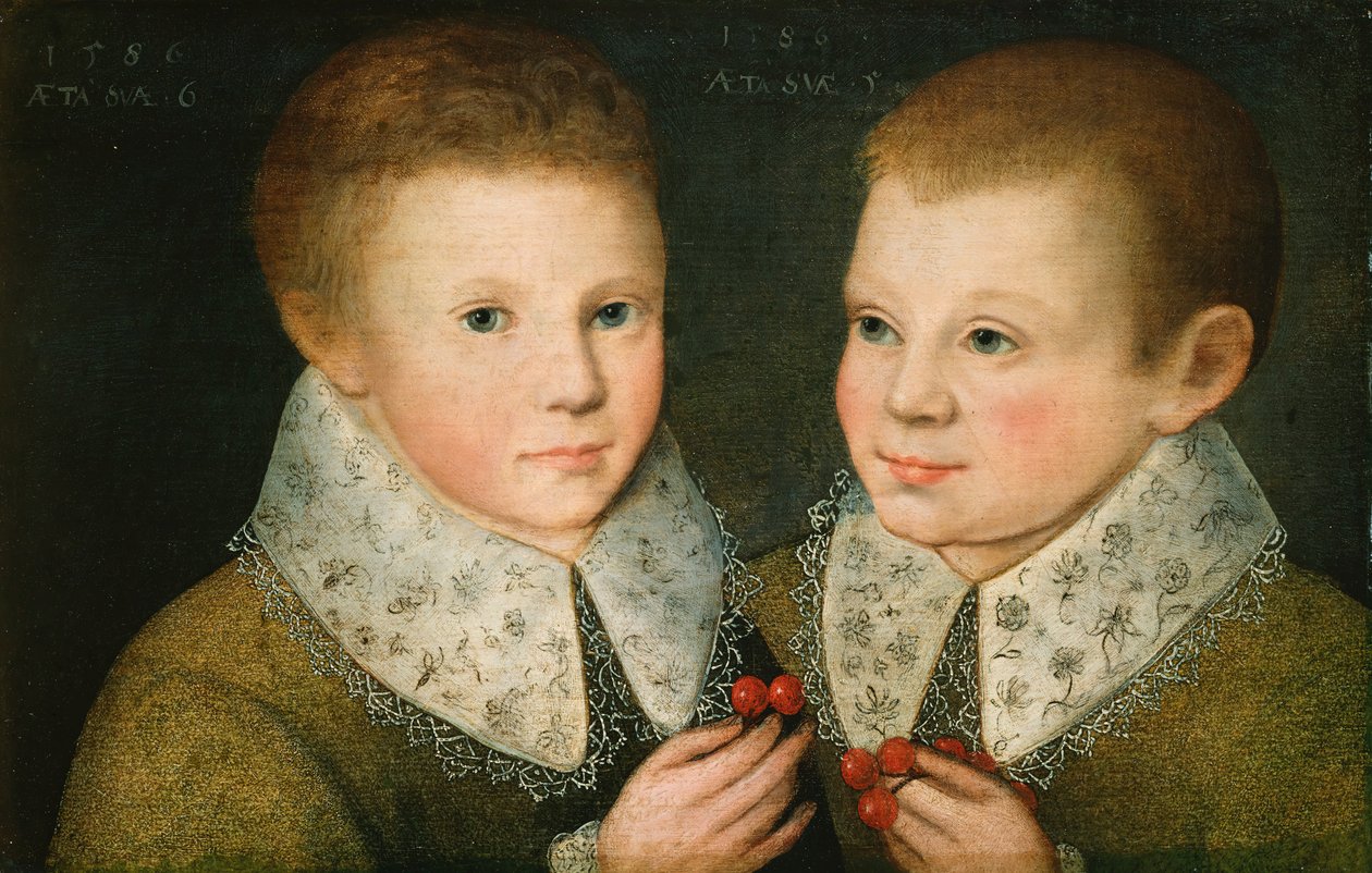 两兄弟的肖像，1586年。 作者 年轻的 Marcus Gheeraerts
