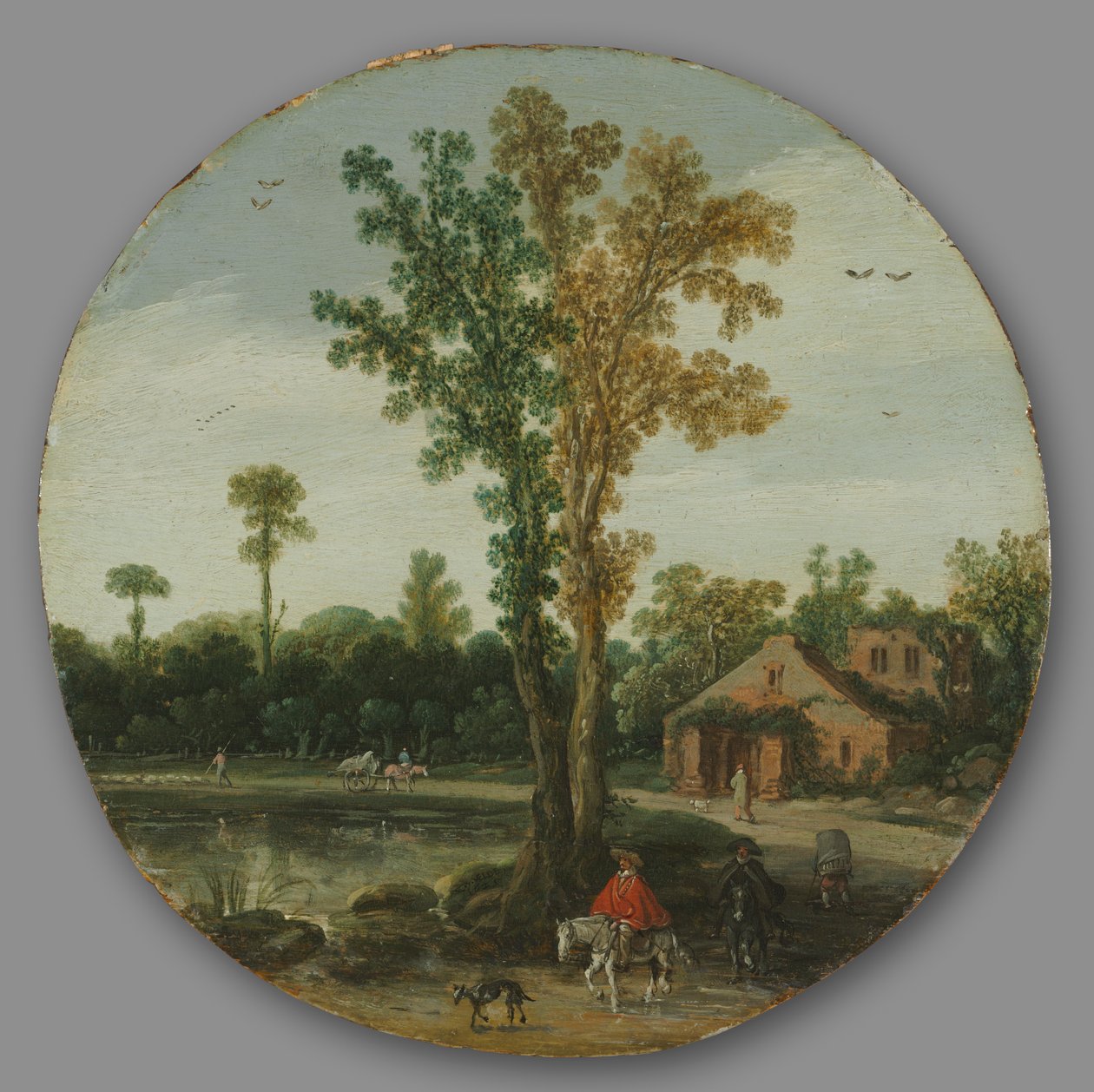湖边的旅行者》，1625年。 作者 范德维尔德埃萨亚斯