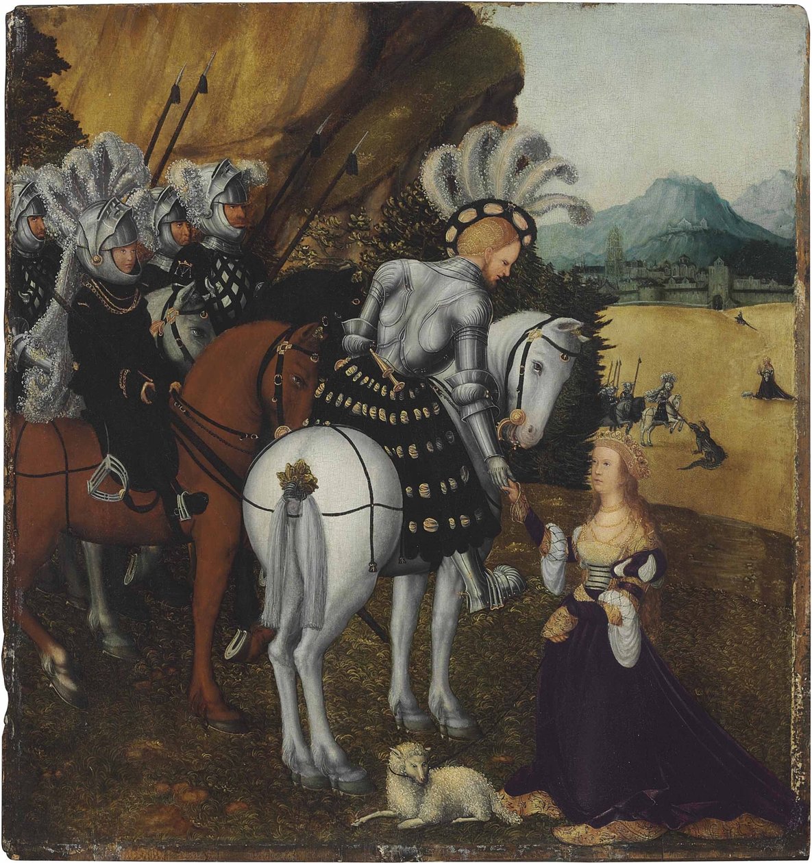 马克西米利安一世皇帝扮演圣乔治 作者 卢卡斯·克拉纳赫（Lucas Cranach）讲习班