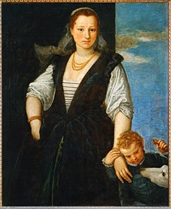 带着孩子和狗的女人肖像 - Portrait de femme avec un enfant et un chien ...