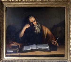 Saint Mark Writing the Gospel - attributed to Veronese, Church of La Turbie. 作者 委罗内塞