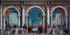 列维的晚餐 Paolo Veronese Caliari (1528-1588) 1573 Dim 绘画。 5,51x13.1 米威尼斯，学院美术馆 作者 委罗内塞