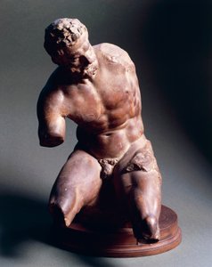 男性裸体，约1572年，詹博洛尼亚（1529-1608）的作品，赤土雕塑，38.5厘米 作者 詹博洛尼亚