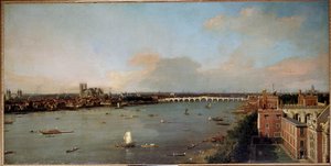 View of London and the Thames in the 18th century Painting by Antonio Canal known as Canaletto (1697-1768) 18th century - Lobkowicz Collections, Lobkowicz Palace, Prague - Dimensions Height: 118 cm (46.5 in). Width: 238 cm (93.7 in) 作者 卡纳莱托