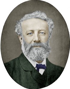 儒勒·凡尔纳（Jules Verne，1828-1905）法国小说家，纳达尔拍摄，彩色图片