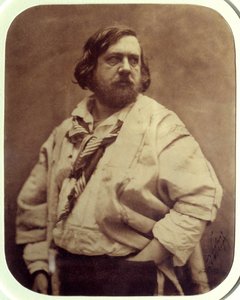 法国作家 Theophile Gautier (1811-1872) 身穿白色衬衫的肖像 摄影：Felix Tournachon dit Nadar (1820-1910) 1854 年巴黎，奥赛博物馆 作者 纳达尔