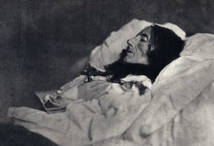 诗人玛塞琳·德斯博德·瓦尔莫 (Desbordes-Valmore) (1786-1859) 在临终前的肖像。 Felix Tournachon dit Nadar (1820-1910) 于 1859 年拍摄。 19 世纪后期，Nadar 之父 Victor Tournachon 印刷。 作者 纳达尔