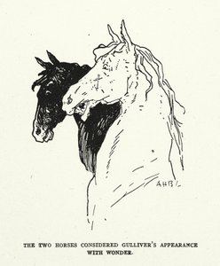 乔纳森-斯威夫特的《格列佛游记》插图（石版画） 作者 （之后）美国学校