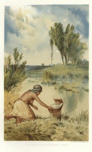 下葬独木舟（彩色石版画） 作者 （之后）美国学校