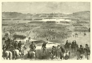 宣布投降时南军的位置，1865年4月（雕刻）。