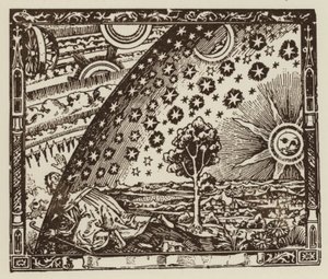 人游天涯，中世纪的宇宙表象（石版画）