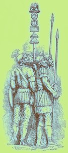 罗马士兵，H. O. Arnold-Forster 的“英格兰历史”插图，出版于 1897 年（数字增强图像） 作者 （之后）英语学校