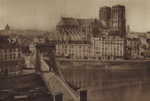 通往 Cite 的 Louis-Philippe 桥（黑白照片） 作者 （之后）法国摄影师