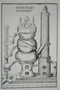 宇宙烤炉，摘自安尼巴尔的 "La Theotechnie Ergocosmique"（1653年），在19世纪末出版的魔法史上有插图（石印）。 作者 （之后）法国学校