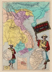 汤加、安南、科钦钦地图（彩色版画） 作者 （之后）法国学校