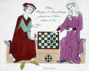 勃兰登堡侯爵奥通在下棋--德国13世纪。 作者 （之后）德国学校