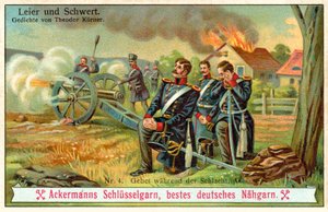 Prayer during the battle (chromolitho) 作者 （之后）德国学校