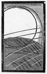 Japanese playing card with picture of the rising moon