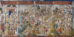 特洛伊战争：海伦被强奸，约 1470 年（挂毯）