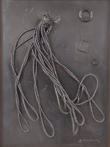 G.C.里卡尔迪，Combustione n.3，1990 年，布面混合媒介，60x80，阿尔皮诺，翁贝托-马斯特罗亚尼基金会，意大利。