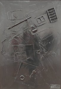 G.C.里卡尔迪，Combustione n.1，1977 年，布面混合媒介，60x80，阿尔皮诺，翁贝托-马斯特罗亚尼基金会，意大利。
