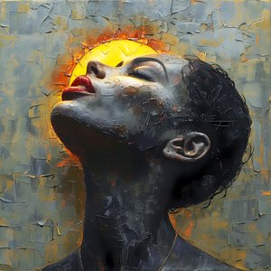 月亮与女人》油画，帆布和墙面艺术出售，客厅墙面装饰 作者 法赫塔利·阿卜杜勒拉希姆